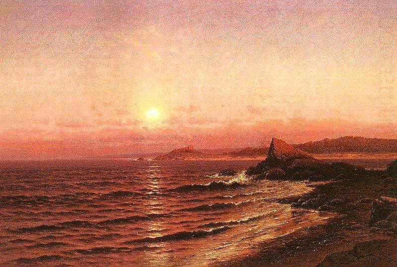 Moonrise Over Seacoast at Pacific Grove, Raymond D Yelland